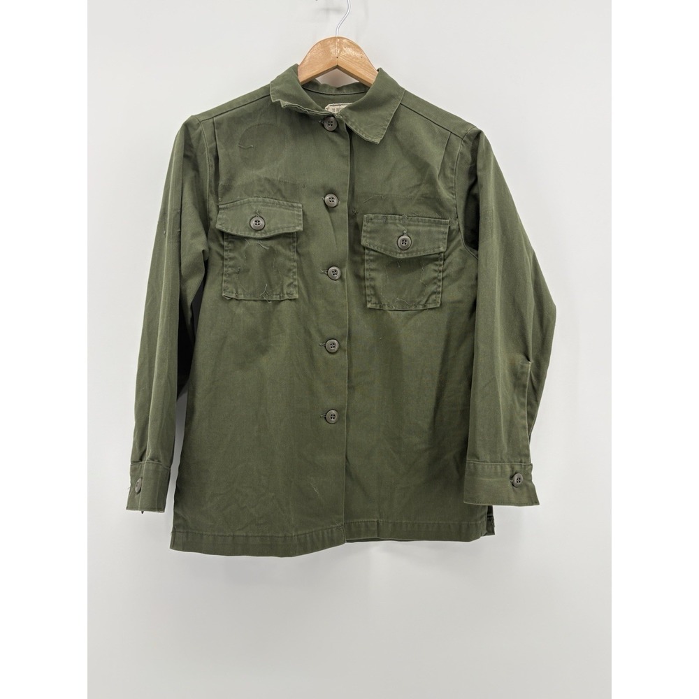 US Air Force OG-507 Utility Shirt Vintage Military Olive Green Vietnam Woman's
